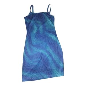 Vintage CLE Blue Patterned Dress Size M